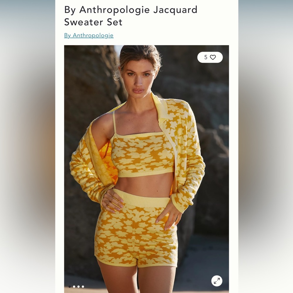💛 Anthropologie Jacquard sweater NWT 3 piece SET SOLD OUT ON LINE  ⭐️